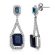 Load image into Gallery viewer, Jewelili Octagon Dangle Earrings Blue Sapphire Jewelry in Sterling Silver - View 1
