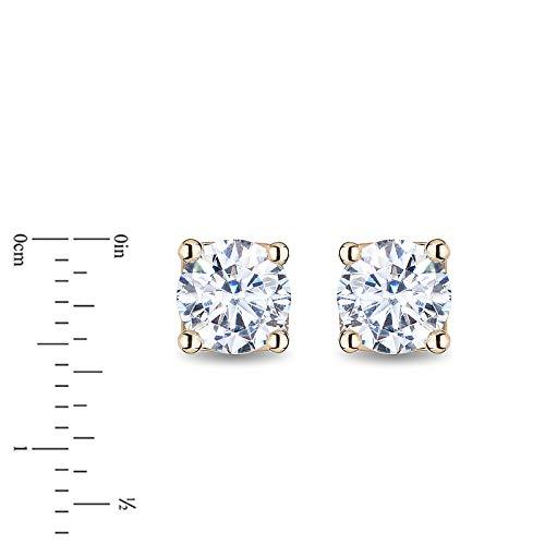 Enchanted Disney Fine Jewelry 14K Yellow Gold with 3/4cttw Diamond Majestic Princess Solitaire Earrings