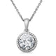 Load image into Gallery viewer, Jewelili Sterling Silver With Round White Topaz Pendant Necklaces, 18&quot; Cable Chain
