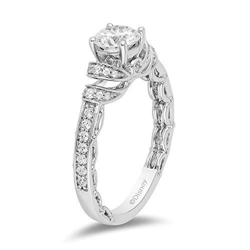 Enchanted Disney Fine Jewelry 14K White Gold with 1.00 cttw Diamond Majestic Princess Engagement Ring