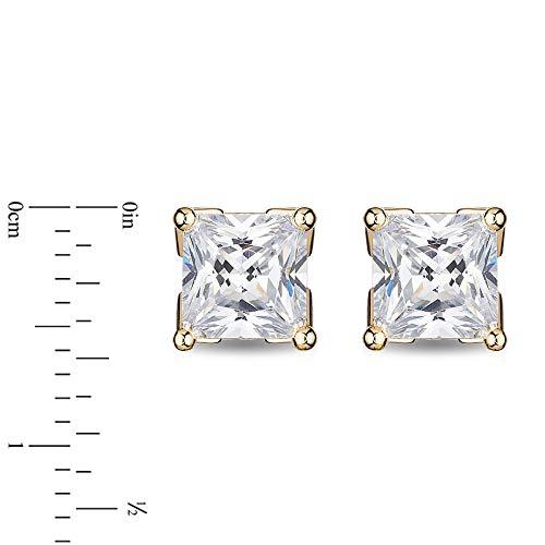 Enchanted Disney Fine Jewelry 14K Yellow Gold with 3/4 cttw Princess Cut Diamond Majestic Princess Solitaire Earrings