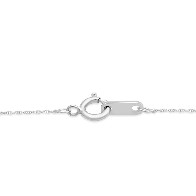 Jewelili Halo Pendant Necklace with Created White Sapphire in Sterling Silver View 3