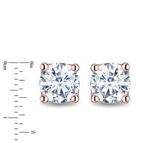 Enchanted Disney Fine Jewelry 14K Rose Gold with 1 1/2cttw Diamond Majestic Princess Solitaire Earrings