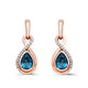 Load image into Gallery viewer, Jewelili Teardrop Drop Earrings with Pear Natural London Blue Topaz and Round Natural White Topaz in 10K Rose Gold View 2
