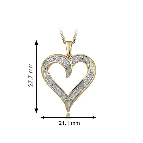 1/20 cttw Lab Created Diamond Heart Pendant .925 Sterling Silver Prong 3/4  Inch - Vir Jewels