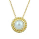 Load image into Gallery viewer, Jewelili 10K Yellow Gold 5 MM Round Button Half Drill Pearl Pendant Necklace, 18&quot; Rope Chain
