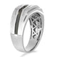 Load image into Gallery viewer, Jewelili Princess Cut Men&#39;s Ring with Natural White Diamonds in Sterling Silver 1/10 CTTW View 2
