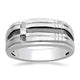 Load image into Gallery viewer, Jewelili Princess Cut Men&#39;s Ring with Natural White Diamonds in Sterling Silver 1/10 CTTW View 1

