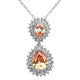 Load image into Gallery viewer, Jewelili Brass With Pear Champagne and Cubic Zirconia Crystal Teardrop Pendant Necklace
