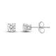 Load image into Gallery viewer, Jewelili Stud Earrings with Natural White Diamond Solitaire in 10K White Gold 1/4 CTTW View 3
