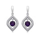 Load image into Gallery viewer, Jewelili Teardrop Drop Earrings with Round Amethyst and Created White Sapphire in Sterling Silver View 2
