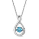 Load image into Gallery viewer, Jewelili Sterling Silver With Swiss Blue Topaz and Round Created White Sapphire Pendant Necklace, 18&quot; Cable Chain
