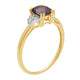 Load image into Gallery viewer, Jewelili 10K Yellow Gold With Red Garnet and Natural White Diamonds Halo Ring
