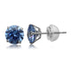 Load image into Gallery viewer, Jewelili Stud Earrings with Blue Cubic Zirconia in 10K White Gold View 1
