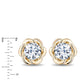 Load image into Gallery viewer, Enchanted Disney Fine Jewelry 14K Yellow Gold with 1 1/2 cttw Diamond Belle Solitaire Earrings
