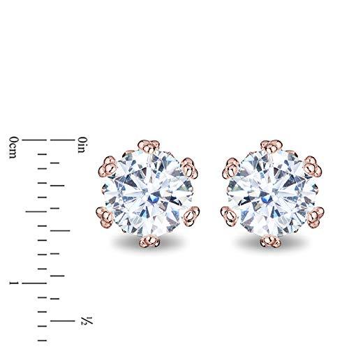 Enchanted Disney Fine Jewelry 14K Rose Gold with 1 1/2 cttw Diamond Majestic Princess Solitaire Earrings