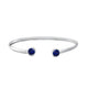 Load image into Gallery viewer, Jewelili Sterling Silver with Checkerboard Round Created Blue Sapphire Bangle
