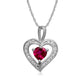 Load image into Gallery viewer, Jewelili Heart Pendant Necklace Jewelry in Sterling Silver - View 2
