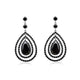 Load image into Gallery viewer, Jewelili Teardrop Drop Earrings with Black Cubic Zirconia and Black Crystal in Sterling Silver View 2
