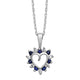 Load image into Gallery viewer, Jewelili Heart Pendant Necklace Blue Sapphire Jewelry in Sterling Silver - View 1

