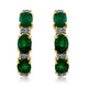 Load image into Gallery viewer, Jewelili 10K Yellow Gold with Emerald and White Diamonds Hoop Earrings
