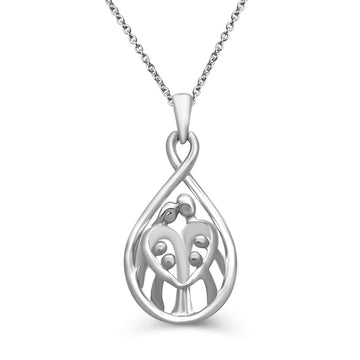 Jewelili  Sterling Silver With Parent and Fou