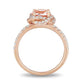 Load image into Gallery viewer, Jewelili Ring with Round Morganite and Natural White Diamonds in 10K Rose Gold 3/8 CTTW View 2

