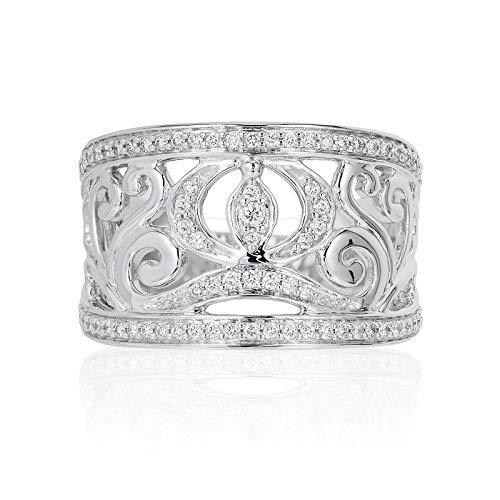 Enchanted Disney Fine Jewelry 14K White Gold 1/3CTTW Cinderella Carriage Ring