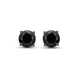 Load image into Gallery viewer, Jewelili Stud Earrings with Treated Black Diamonds in 14K White Gold 1.0 CTTW View 2
