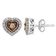 Load image into Gallery viewer, Jewelili Heart Stud Earrings Diamond Jewelry in Rose Gold Over Sterling Silver - View 2
