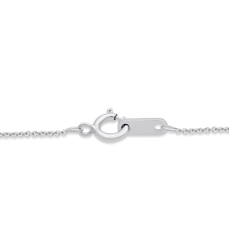 Jewelili Bar Pendant Necklace with Natural White Round Diamonds in Sterling Silver 1/5 CTTW View 2
