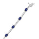 Load image into Gallery viewer, Jewelili Bracelet Created Blue Sapphire and Created White Sapphire in Sterling Silver View 1
