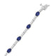 Load image into Gallery viewer, Jewelili Bracelet Created Blue Sapphire and Created White Sapphire in Sterling Silver View 1
