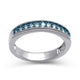 Load image into Gallery viewer, Jewelili Sterling Silver with 1/3 CTTW Round Shape Treated Blue Diamonds Band
