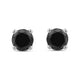 Load image into Gallery viewer, Jewelili Stud Earrings with Treated Black Diamonds in 10K White Gold view 2
