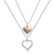 Load image into Gallery viewer, Jewelili Heart Necklace Jewelry in Rose Gold Over Sterling Silver - View 1
