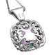Load image into Gallery viewer, Jewelili Sterling Silver Cushion Cut Amethyst With Round White Topaz and Round Emerald Halo Pendant Necklace
