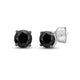 Load image into Gallery viewer, Jewelili Stud Earrings with Treated Black Diamonds in 14K White Gold 1.0 CTTW View 1
