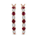Load image into Gallery viewer, Jewelili 10K Rose Gold with Natural Ruby and Natural White Diamonds Hoop Earrings
