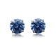 Load image into Gallery viewer, Jewelili Stud Earrings with Blue Cubic Zirconia in 10K White Gold View 2
