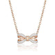 Load image into Gallery viewer, Enchanted Disney Fine Jewelry 10K Rose Gold 1/10Cttw Snow White Bow Necklace
