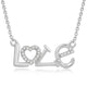 Load image into Gallery viewer, Jewelili Sterling Silver Diamonds Love Cutout Pendant Necklace
