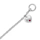 Load image into Gallery viewer, Jewelili Heart Bracelet with Created Ruby and Created White Sapphire in Sterling Silver View 2
