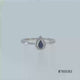 Load and play video in Gallery viewer, Jewelili Sterling Silver With Natural Diamonds and Genuine Blue Sapphire Teardrop Ring
