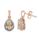 Load image into Gallery viewer, Jewelili Teardrop Drop Earrings with Pear Shape Natural Morganite and Natural White Round Diamonds in 10K Rose Gold 1/6 CTTW View 1
