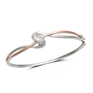 10K Rose Gold Inifinty Design Ladies' Link Bracelet With Stones -  Bijouterie Langlois