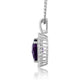 Load image into Gallery viewer, Jewelili Sterling Silver Amethyst Oval with Created White Sapphire Pendant Necklace 18&quot;
