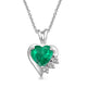 Load image into Gallery viewer, Jewelili Sterling Silver with Heart Simulated Emerald and Round Created White Sapphire Pendant and Stud Earrings Set
