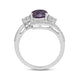 Load image into Gallery viewer, Jewelili Ring with Oval Created Alexandrite and Created White Sapphire in Sterling Silver View 3

