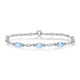 Load image into Gallery viewer, Jewelili Oval Bracelet with Swiss Blue Topaz in Sterling Silver View 1
